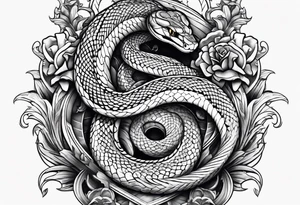 snake with dagger tattoo idea