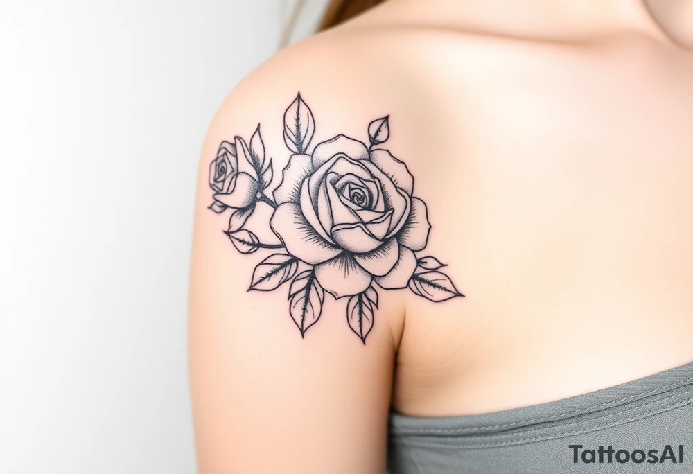 rose and mum tattoo tattoo idea
