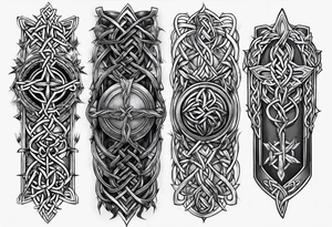 bracers armor written words celtic thorns tattoo idea