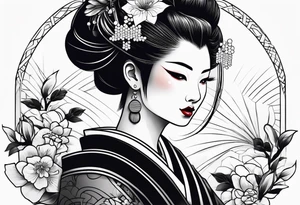 Geisha old school tattoo idea