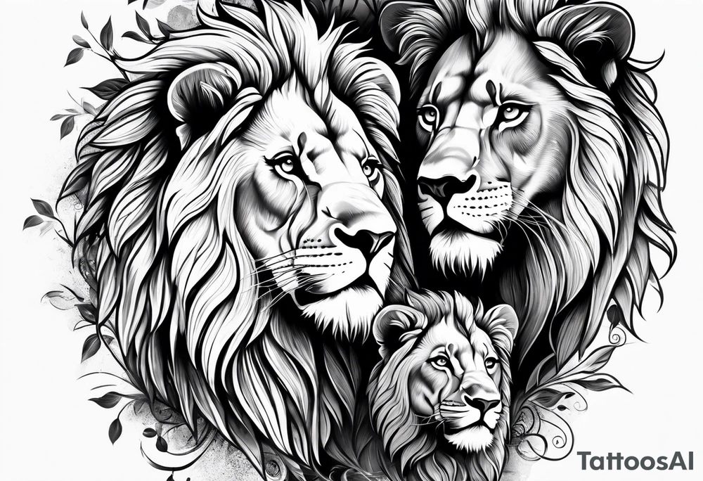 lion and cub tattoo idea