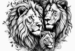 lion and cub tattoo idea