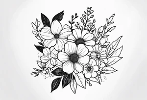 Floral bouquet tattoo idea