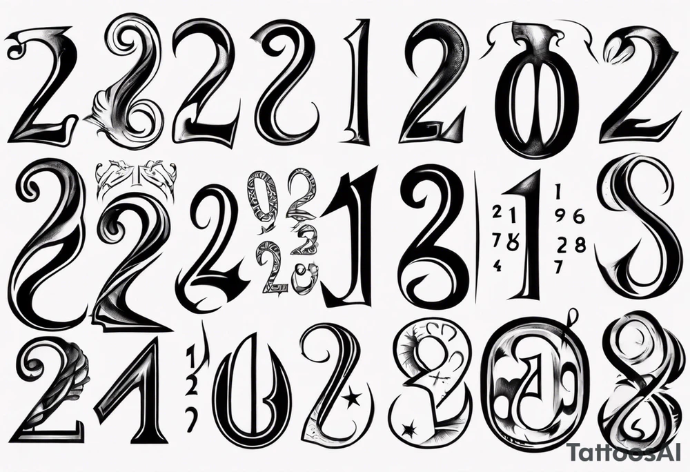 Mix the numbers 20 and 21 tattoo idea