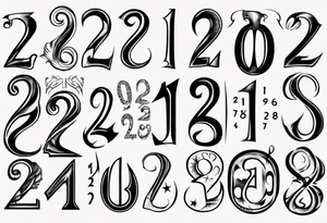 Mix the numbers 20 and 21 tattoo idea