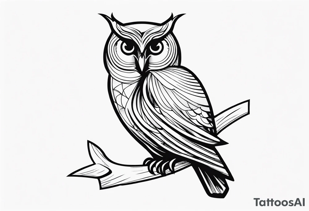 Owl with a koy fish tattoo idea