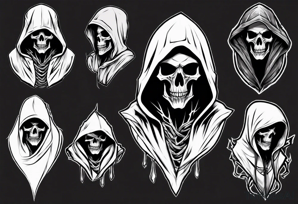 Hooded Reaper Upper Body No Weapon tattoo idea