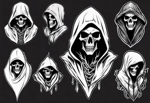 Hooded Reaper Upper Body No Weapon tattoo idea