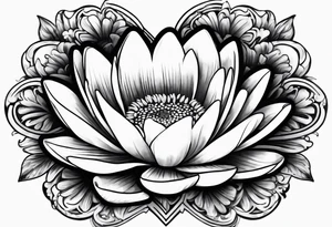Heart made out of a Daisy and a water lily tattoo idea