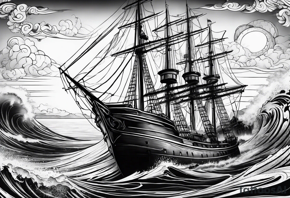 Sea view port tattoo idea