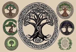 design me a Celtic family tree
tattoo with my children's names and birthdate, Mellissa 18/03/1986, Ashley 24/11/1990, Jesse 8/04/1993, Liam 8/06/1995, Eleanor 19/08/1996 tattoo idea