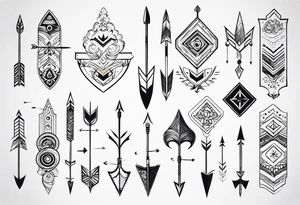 Vintage Arrow: Ornate designs with retro elements tattoo idea