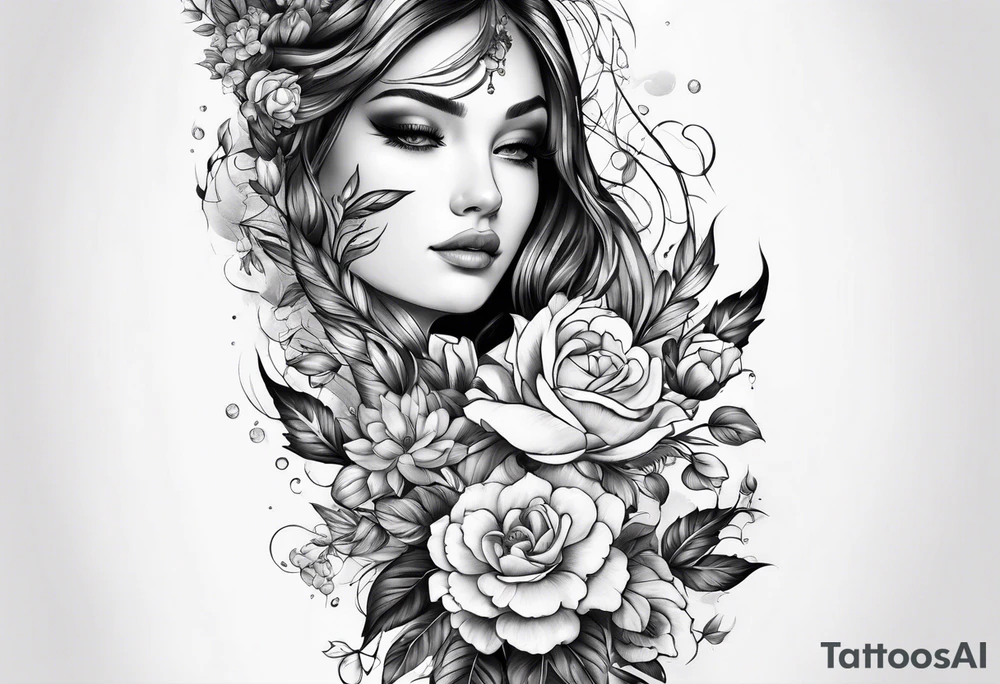 Floral Space Spine Tattoo tattoo idea