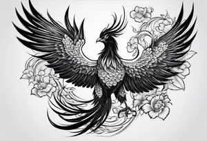 traditional Japanese phoenix no background tattoo idea