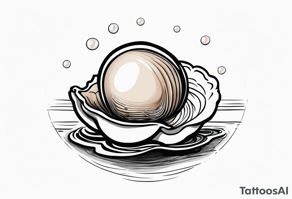 Pretty pearl oyster with a small globe in centre tattoo idea Pretty pearl oyster with a small globe in centre tattoo idea