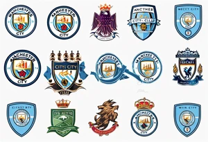 modified Manchester City football club logo or crest with creative background tattoo idea