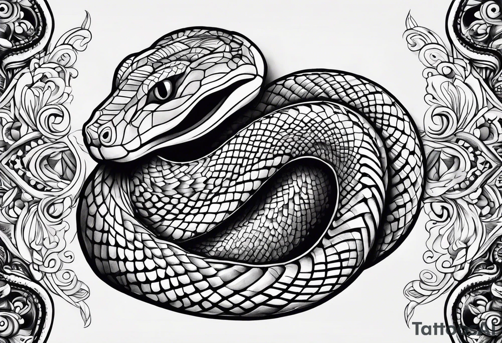 Serpiente bien diseñada con un poco de relleno tattoo idea