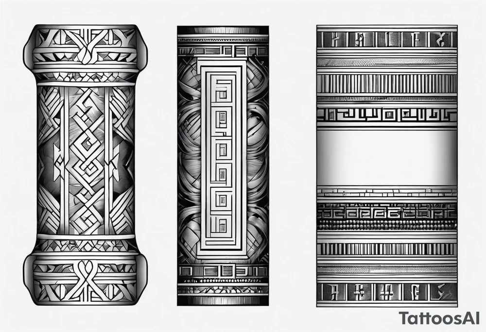 Leg band solid numerals ix xi tattoo idea