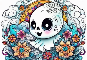 Cute ghost tattoo idea