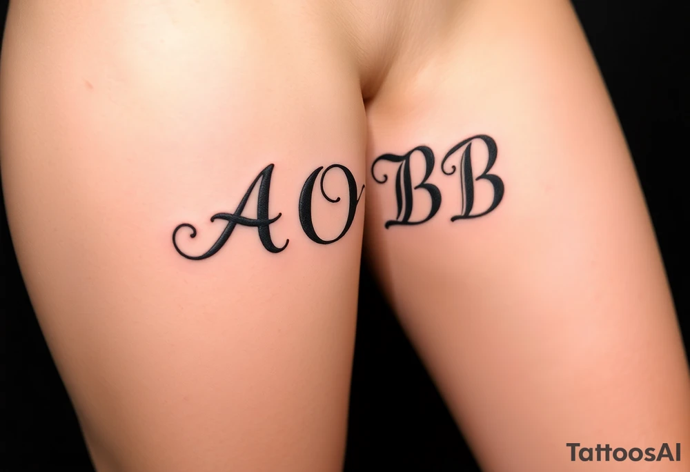 AOB lettering tattoo idea