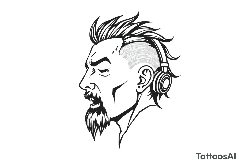 music head tattoo idea