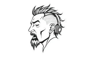 music head tattoo idea