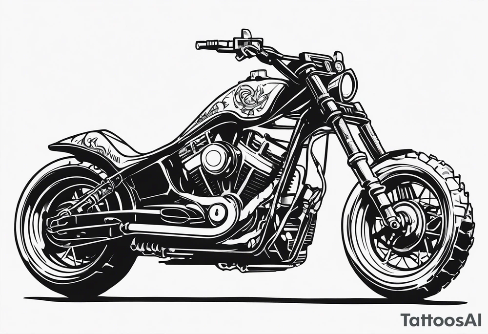 Mad max furiosa motorcycle Octoboss dementis war rig die eternal traditional tattoo idea