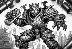 Robot ninja warrior tattoo idea