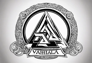 Valhalla 
Sword shield valknut  axe norse dragon tattoo idea