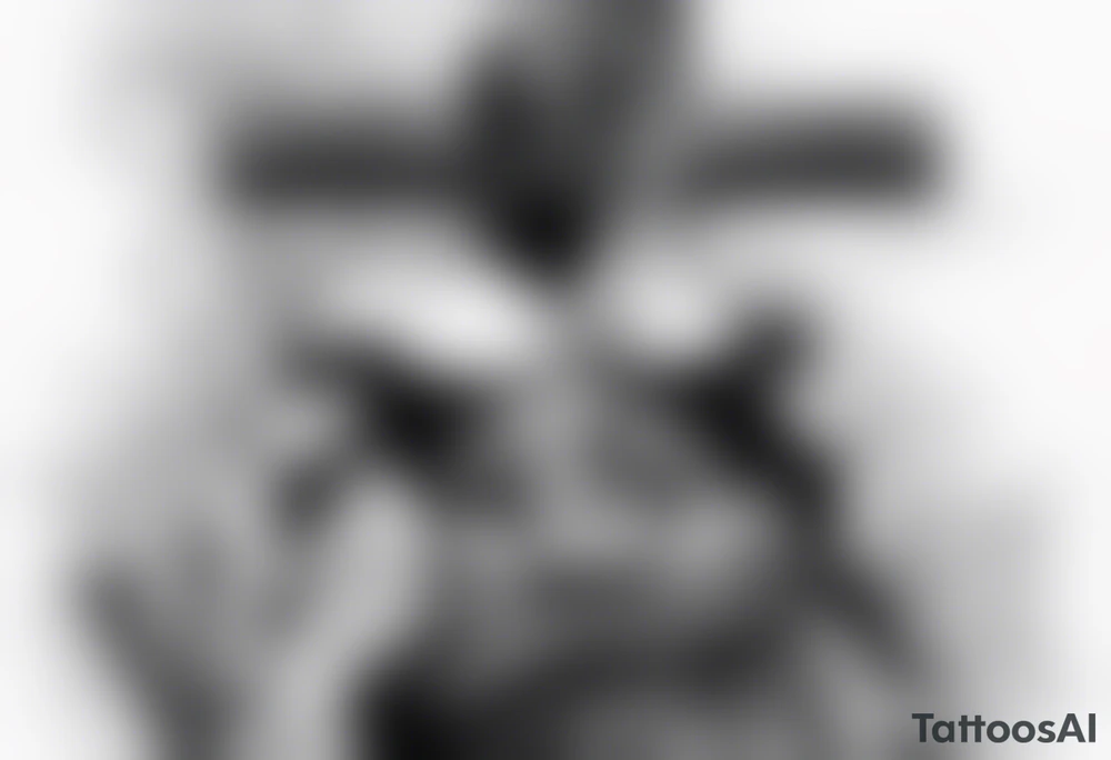 man carrying a cross tattoo idea
