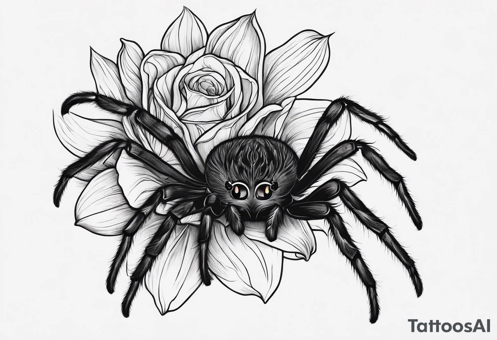 Ethereal witchy garden black cat spider black wudow tattoo idea
