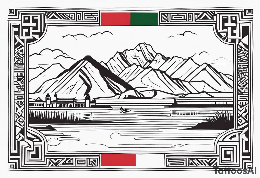 Peru and its main attributes expressed in a minimalist tattoo to be applied under the collarbone tattoo idea