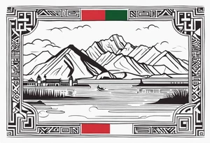 Peru and its main attributes expressed in a minimalist tattoo to be applied under the collarbone tattoo idea