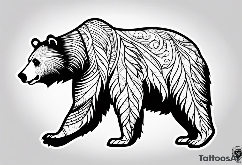 California bear flag tattoo idea