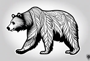 California bear flag tattoo idea