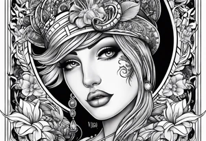 Black and white Florida tattoo for a Virgo mechanic tattoo idea