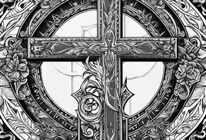 A cross with the verse like 1:37 going through it tattoo idea