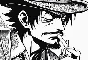 Monkey d luffy smoking a blunt tattoo idea