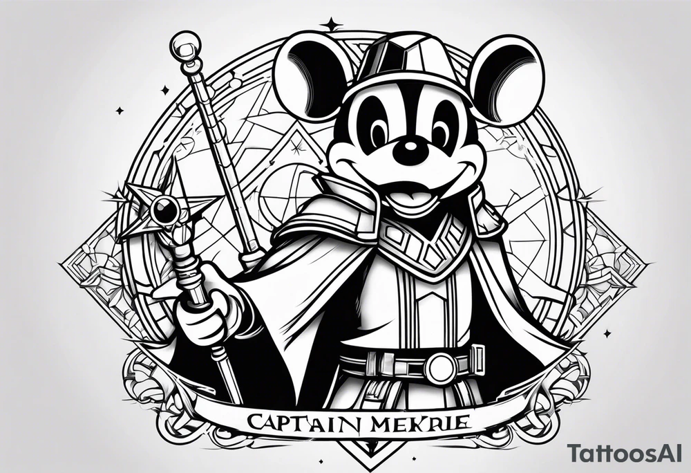 wizard mickey mouse with captain rex star wars tattoo idea