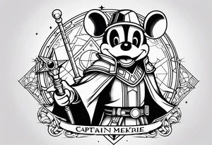 wizard mickey mouse with captain rex star wars tattoo idea