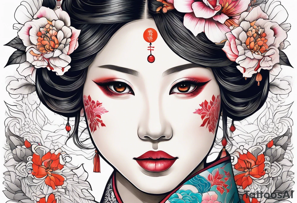 strength and resilience, feminine, animals, colour tattoo idea