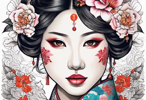 strength and resilience, feminine, animals, colour tattoo idea