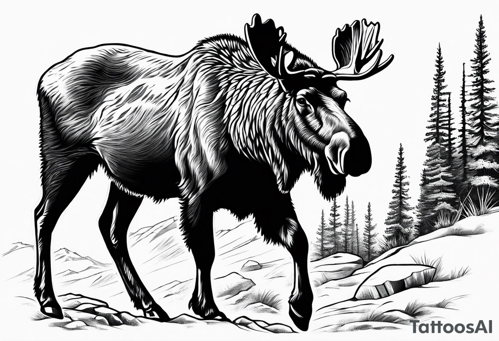 hunting outdoors moose stone sheep grizzly yukon tattoo idea