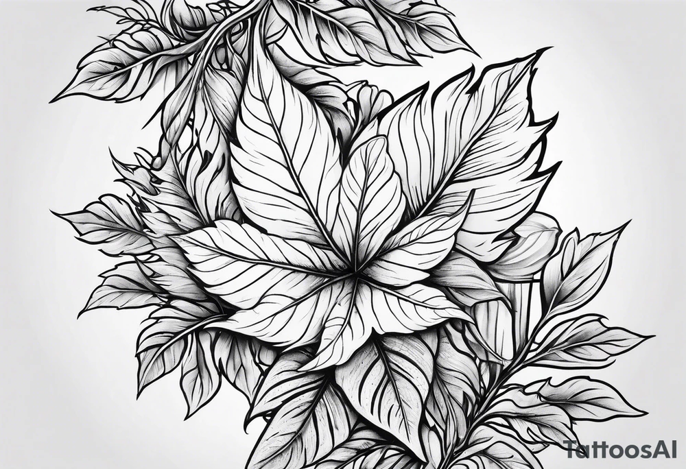 Leaf work tattoo idea