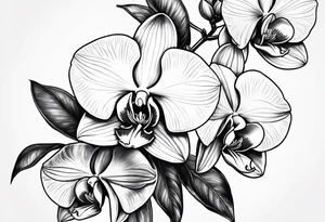 Orquídea e Bougainvillea buque tattoo idea