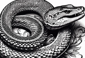 Black snake and white snake wrestling tattoo idea