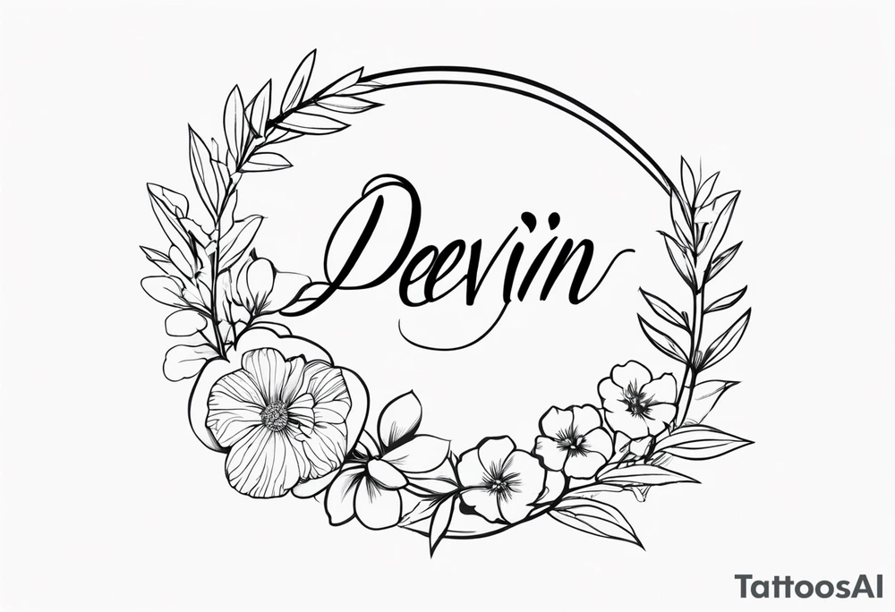devin name tattoo dainty and feminine tattoo idea