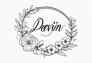 devin name tattoo dainty and feminine tattoo idea