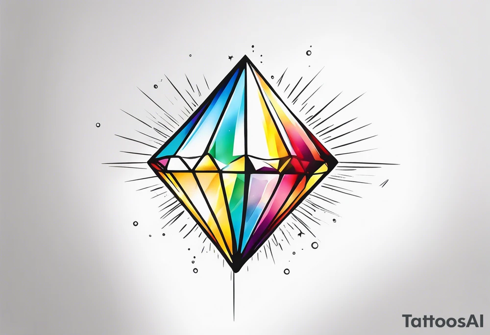 prism glass dispersing a ray of light tattoo idea