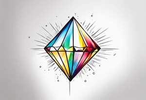 prism glass dispersing a ray of light tattoo idea